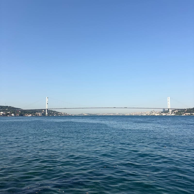 The Bosphorus Bridge in Istanbul on a clear summer day